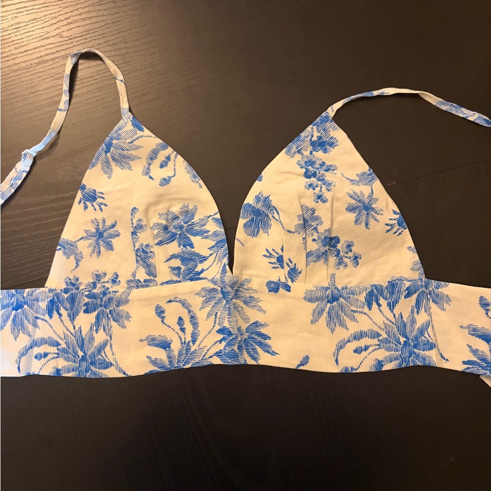 Sandro Blue and Cream Floral Camisole